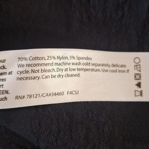 Eileen Fisher black jaquared slim stencil ankle stretch pant size M - Picture 5 of 6